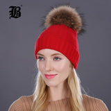 Real Mink Fur Pom Poms Winter Hat
