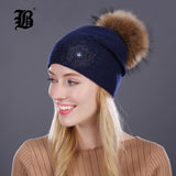 women's winter hat Rabbit fur wool Flowers Style