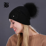 women's winter hat Rabbit fur wool Flowers Style