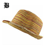 Fashion Unisex Solid Braid hats Trilby Gangster Cap Summer Beach