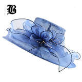 Brim Foldable Wedding Dress Church Hats Beach Summer Fashion Hats For Women