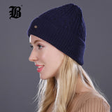 Brand 2017 Women Knitted Wool Cotton Autumn Winter Hats