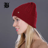 Brand 2017 Women Knitted Wool Cotton Autumn Winter Hats