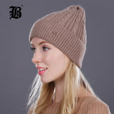 Brand 2017 Women Knitted Wool Cotton Autumn Winter Hats