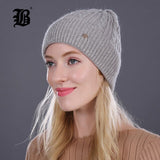 Brand 2017 Women Knitted Wool Cotton Autumn Winter Hats