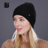 Brand 2017 Women Knitted Wool Cotton Autumn Winter Hats