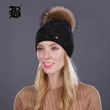 Winter fur Beanies cap pompom hat for ter hat