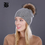 Winter fur Beanies cap pompom hat for ter hat