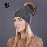 Winter fur Beanies cap pompom hat for ter hat