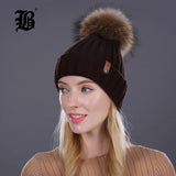 Wholesale Mink And Fox Fur Ball Cap Pom Poms