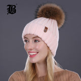 Wholesale Mink And Fox Fur Ball Cap Pom Poms