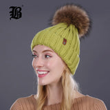 Wholesale Mink And Fox Fur Ball Cap Pom Poms